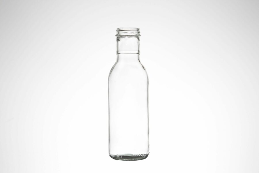 12 oz Clear Glass Ring Neck Dressing & Sauce Bottles (Lug Finish) - 12/Case, Clear Type III BPA Free 38-2000